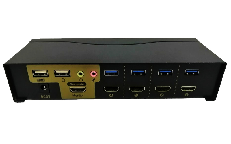 HU-401A(HDMI+USB鍵鼠+音頻 4口KVM切換器)